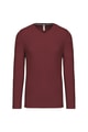Heren T-shirt lange mouw V Hals Kariban K358 WINE